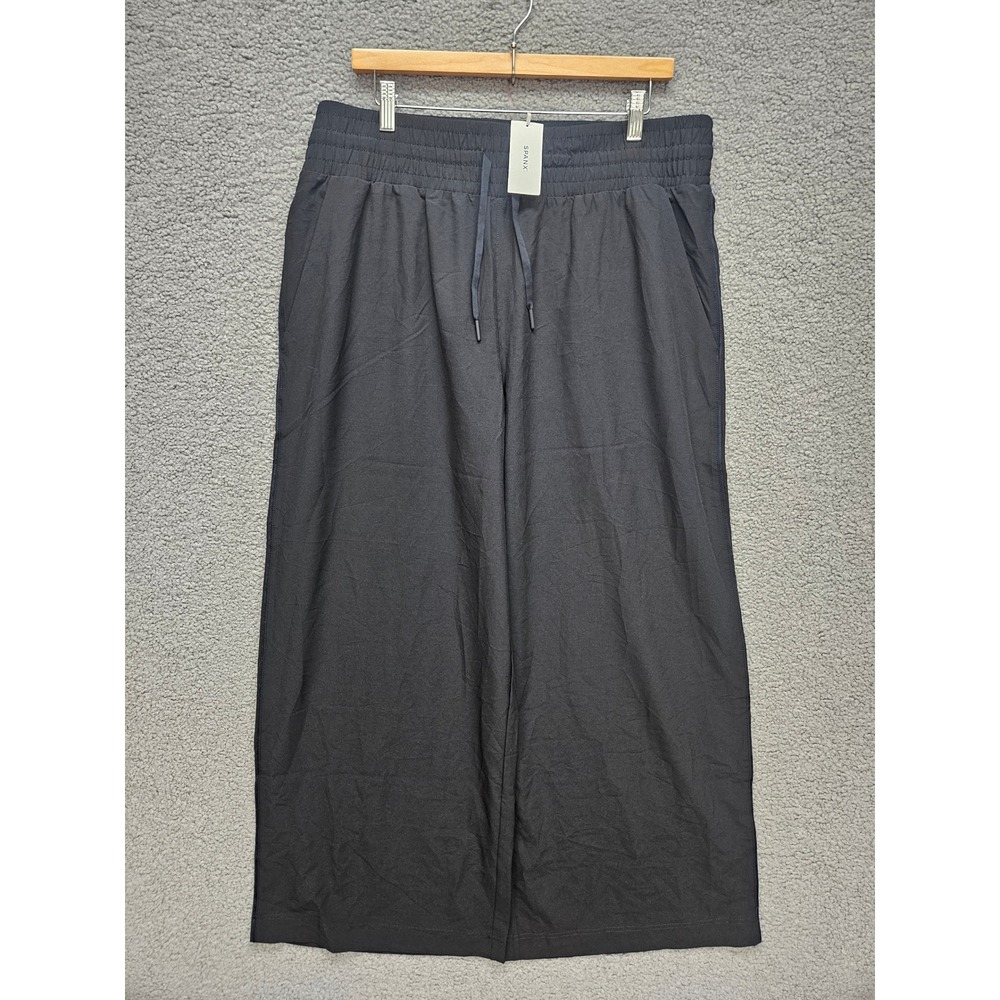 NWT Spanx On The Move Wide Leg Pant 1X 1T Black Athleisure Stretch Travel 51024Q